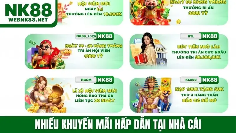 Nhiều khuyến mãi hấp dẫn tại nhà cái