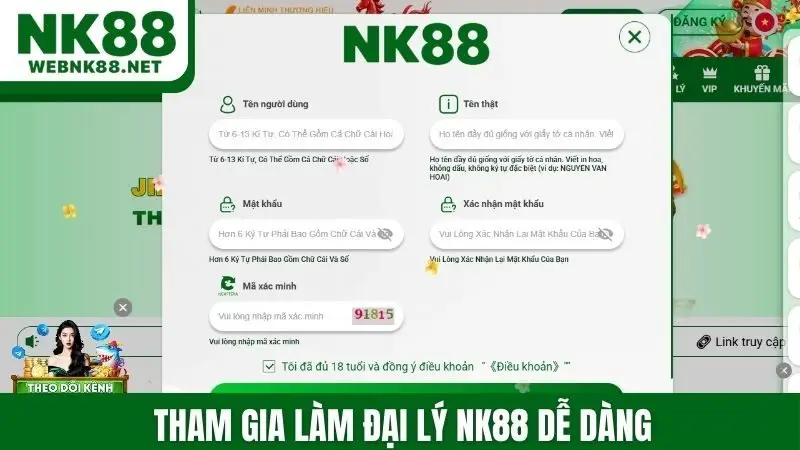 Tham gia làm đại lý NK88 dễ dàng